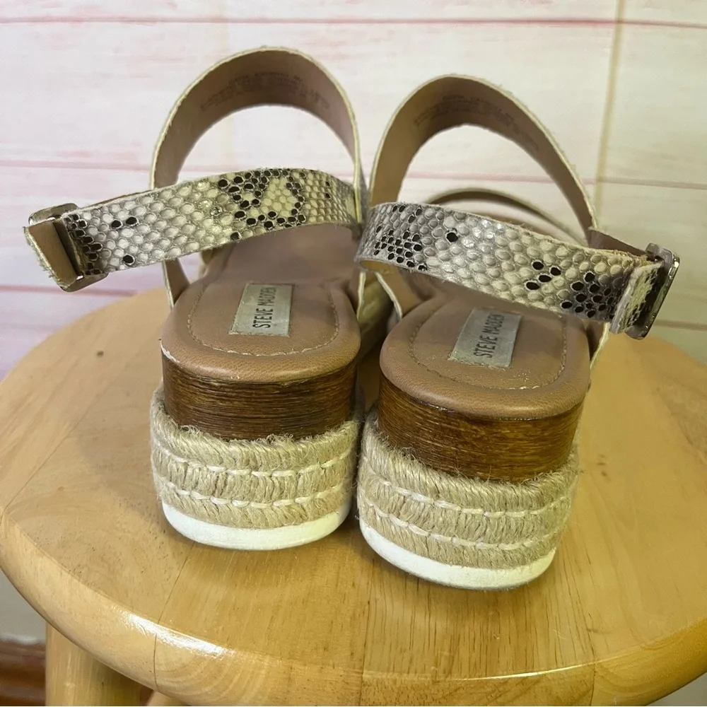 Steve Madden‎ Catia  Snake Espadrilles Sandals Size 8 M